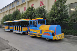 Trackless Train with Yellow and Blue