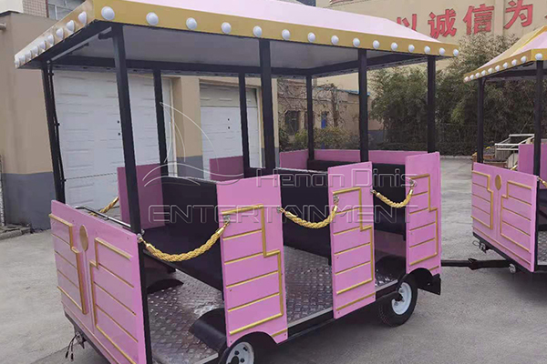 Pink Trackless Train with Safety Chain