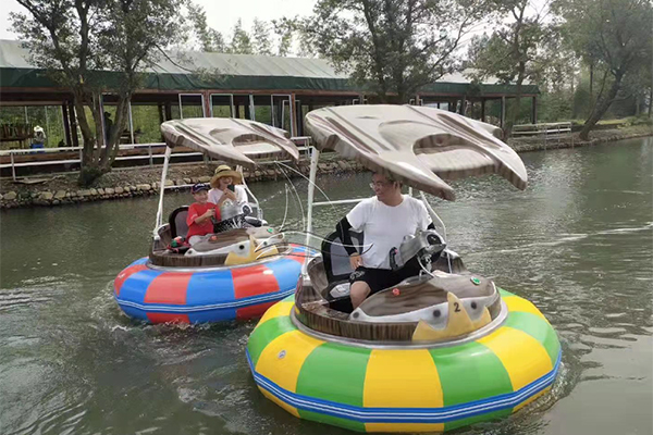 Inflatable bumper car in the water