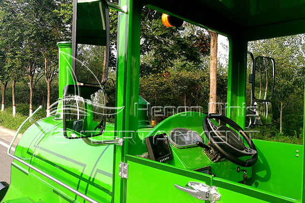 Locomotive of Solar Panels Tour the Cab of the Train