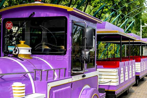 Purple Outdoor Trackless Train Rides Sides