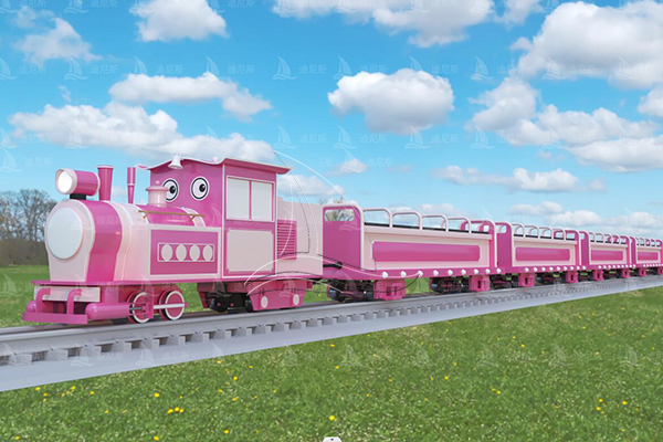 Pink Ride-on Track Train on Tourist Destination