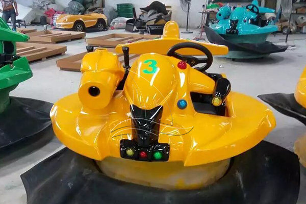 Yellow inflatable bumper car