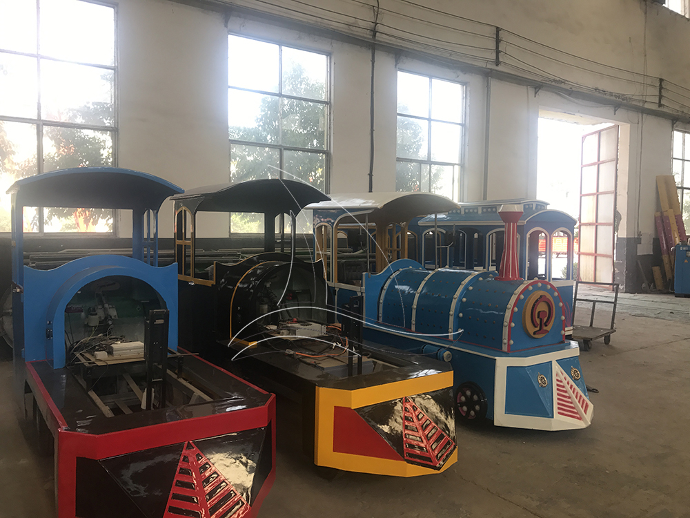 locomotive of trackless train before finished